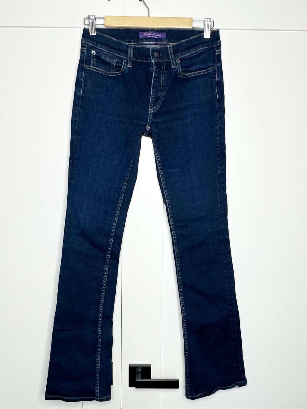 Ralph Lauren Purple Label bootcut jeans 28 6 dark wash mid rise quiet luxury
